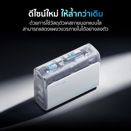 แบตเตอรี่สำรอง CUKTECH AURA PB100S 10000 MAH สีเทา จ่ายไฟสูงสุด 33W มาตรฐาน CCC_3